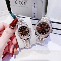 Đồng Hồ Nam RoLex Sapphire R022 Case 36mm/40mm NÂU Chocolate Demi Máy Pin Nhật
