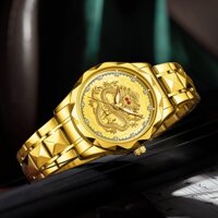 Đồng hồ nam rồng vàng cao cấp mới của thương hiệu Kimsdun, đồng hồ thạch anh, mặt đồng hồ rồng hót năm thìn 2024