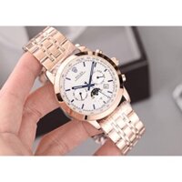 Đồng hồ Nam Rplex 6kim cơ trăng sao máy nhật dòng cơ Automatic size 40mm có lịch thứ ngày kim xanh dây kim loai