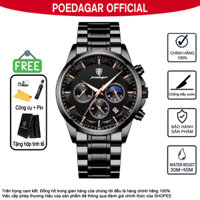 Đồng hồ nam sang trọng POEDAGAR 928 Đồng hồ vàng Dây đeo kim loại Đồng hồ nam Dây đeo bằng thép không gỉ Chronograph đa chức năng Đồng hồ chính hãng cao cấp chống nước thời trang hợp thời trang đẹp trai Phong cách kinh doanh