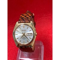 Đồng hồ nam Seiko LM Lord Matic 23jewels, 2 lịch, niềng mạ vàng dây da Japan5606-70015