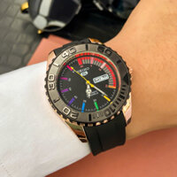 Đồng hồ nam Seiko Máy pin JAPAN thiết kế cá tính vòng viền benzen dây silicon chống nước 3ATM