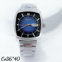Đồng hồ nam seiko recraft automatic mặt số cổ điển dây thép, size 36x40mm