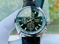 Đồng Hồ Nam Seiko SSB385P1 Quartz Size 41.5 Green Dial Chronograph Tachymeter Brown Leather