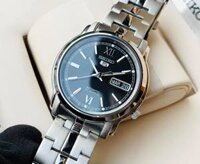 Đồng hồ nam Seiko5 Automatic SNKK81K1 ( dây trắng – mặt đen -lumi cực sáng)