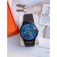 Đồng hồ nam Skagen 809XLTBN Chronograph Blue Dial Black Mesh Bracelet Watch, Authentic, Fullbox, Luxury diamond watch