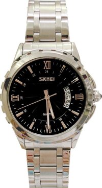 Đồng hồ  Nam SKMEI 9069 có lịch Tặng Combo TẨY DA CHẾT APPLE WHITE PELLING GEL BEAUSKIN chính hãng - Trắng - Đen