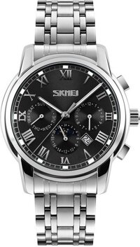 ĐỒNG HỒ NAM SKMEI 9121 MOON PHRASE - Mặt đen