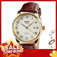 Đồng hồ nam SKMEI VÔ ĐỊCH GIÁ RẺ dây da sang trọng đẳng cấp - Siêu HOT