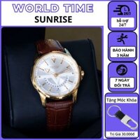 Đồng hồ nam Sunrise dây da DM1116swa chính hãng full box , Mặt kính sapphire chống xước, chống nước, bảo hành 3 năm
