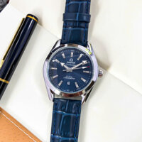 Đồng hồ nam thể thao OMEGA dây da chống xước chống nước khung viền thép máy pin JAPAN