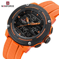 Đồng hồ nam thể thao quân sự NAVIFORCE Đồng hồ đeo tay nam bằng silicon thạch anh sang trọng chống nước ngày và ngày cho nam giới