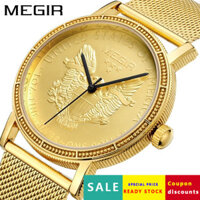 Đồng hồ nam thể thao thời trang MEGIR 2025, đồng hồ quartz siêu mỏng, đồng hồ dây thép không gỉ thời trang đơn giản, đồng hồ quartz nam 2032 OQ05
