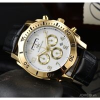 Đồng hồ nam thời trang IWC, đồng hồ kinh doanh, ba mắt, chuyển động chronograph, dây da quartz, chất lượng cao, thể thao, thường ngày