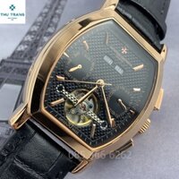 Đồng hồ Nam Vacheron máy nhật, mẫu mặt vuông lịch tuần trăng, mặt đen viền vàng , dòng cơ Automatic size 40mm-41mm