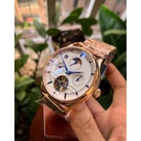 Đồng hồ Nam VC trăng sao size 40mm chạy cơ automatic dây kim loại máy nhật vàng dây kim loại kim xanh