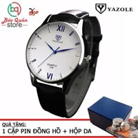 Đồng hồ nam Yazole 318 dây da sang trọng