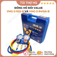 Đồng hồ nạp gas đo áp suất khí lạnh R22 - R410 hàng chính hãng VALUE full hộp kèm dây
