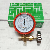 Đồng hồ nạp gas đơn đỏ thường CT-466 - Đồng hồ sạc gas đơn - Đồng hồ đơn đo áp suất gas máy lạnh