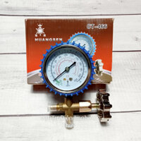 Đồng hồ nạp gas đơn xanh HUANGSEN CT-466 - Đồng hồ sạc gas đơn - Đồng hồ đơn đo áp suất gas máy lạnh