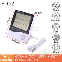 Đồng hồ nhiệt ẩm kế điện tử HTC 2 màn hình LCD đo nhiệt độ và độ ẩm - HTC-2