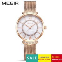 Đồng hồ nữ 2025 Fashion Sports Meigel megir mặt vỏ sò nữ đơn giản Dây Thép Nữ bền vỏ đồng đồng hồ thạch anh 7011 ZJTW