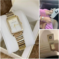 Đồng hồ nữ Anne Klein Đồng hồ AK/3762CHGB - Dây Mặt chữ nhật màu vàng mặt trắng - Size 21mm , mỏng 8mm