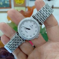 Đồng hồ nữ Aolix Al1020L full bạc viền đính hạt cực sang chảnh kính sapphire chống xước chống nước tốt.