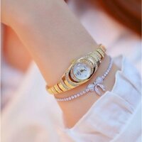 Đồng hồ nữ Bee Sister Korea viền đá xoay + tặng lắc tay cao cấp và pin cao cấp