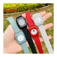 Đồng hồ nữ Bolun chính hãng , đồng hồ đeo tay thời trang mặt vuông mini dáng apple giá rẻ chống nước 3ATM