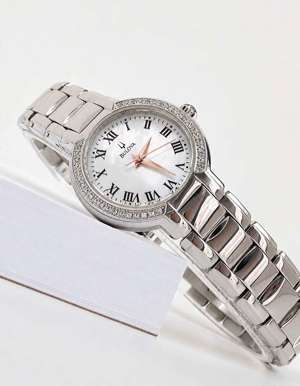 Đồng hồ nữ Bulova Classic Stainless Steel Diamond-Accented 96R159