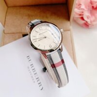 Đồng Hồ Nữ Burberry BU10103 (10103) Mặt Tròn Siz 32mm  Máy Quartz (Pin) Thuỵ Sỹ Dây Da Silver Kính Sapphiare