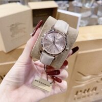 Đồng Hồ Nữ Burberry BU9100 (9100) BU9210 (9210) Mặt Tròn Siz 26, 34mm  Máy Quartz Pin) Dây Da Nude Vạch Giờ