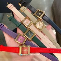Đồng Hồ Nữ Burberry Mặt Vuông Dây Da Mạ Vàng Rep 1:1