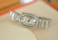 Đồng hồ nữ Cartier Ladies White Gold Diamond Baignoire Mini Bracelet Quartz Wristwatch