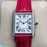 Đồng Hồ Nữ Cartier Siêu Cấp Tank Must CRWJTA0011 Pink Strap