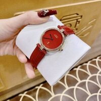 Đồng Hồ Nữ Car.tierrr Mặt Chữ Nhật Dây Da Máy Quartz (Pin) Kính Sapphiare Dây Da Đỏ Mặt Tròn Siz 32mm