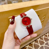 Đồng Hồ Nữ Car.tierrr Mặt Chữ Nhật Dây Da Máy Quartz (Pin) Kính Sapphiare Dây Da Đỏ Mặt Tròn Siz 32mm