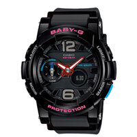 ĐỒNG HỒ NỮ CASIO BABY-G BGA-180-1BDR Dây nhựa đen - Mặt điện tử kim