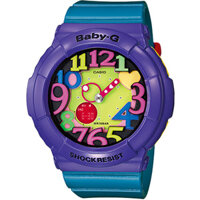 Đồng Hồ Nữ Casio Baby G BGA-131-6BDR Dây Nhựa Màu Xanh - Gờ Màu Tím Nổi Bật