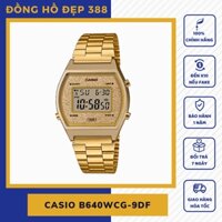 Đồng hồ nữ Casio chính hãng Anh Khuê B640WGG-9DF, Casio B640 Vintage mặt vuông dây kim loại vàng Gold