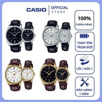 Đồng hồ nữ Casio chính hãng mặt tròn chống nước 3ATM , dây da - đồng hồ LTP V005