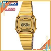 Đồng hồ Nữ Casio điện tử - dây,vỏ bằng thép không gỉ mạ vàng -  size 30mm - LA670WGA-9DF mipecclock