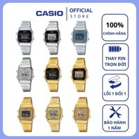 Đồng hồ nữ casio điện tử chính hãng mặt vuông chống nước 3atm , dây kim loại - LA680