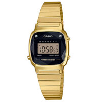 Đồng Hồ Nữ Casio LA670WGAD-1DF Điện Tử Cổ Điển - Mặt Vuông Đính Đá Cao Cấp