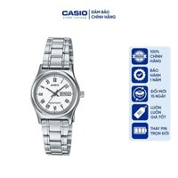 Đồng hồ Nữ Casio LTP-V006D-7B, đồng hồ chính hãng, dây bạc mặt trắng