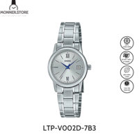 Đồng Hồ Nữ Casio MONNERSTORE LTP-V002D-7A3 Thiết Kế Mặt Tròn 25mm, Dây Đeo Kim Loại Sang Trọng