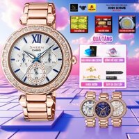Đồng hồ Nữ Casio SHE-3061PG-7BUDF – Tặng đồng hồ học sinh, dây da, khoá bướm & gói bảo hành kim cương
