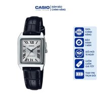 Đồng hồ Nữ Casio LTP-V007L-7B1, đồng hồ chính hãng, dây da đen mặt trắng LA MÃ