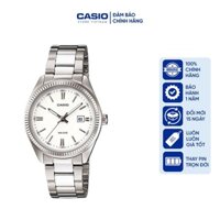 Đồng hồ Nữ Casio LTP-1302D-7A1, đồng hồ chính hãng, dây thép bạc mặt trắng, kim bạc